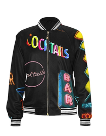 Vintage Neon Cocktails Bomber Jacket