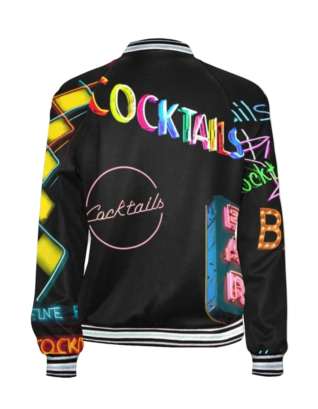 Vintage Neon Cocktails Bomber Jacket