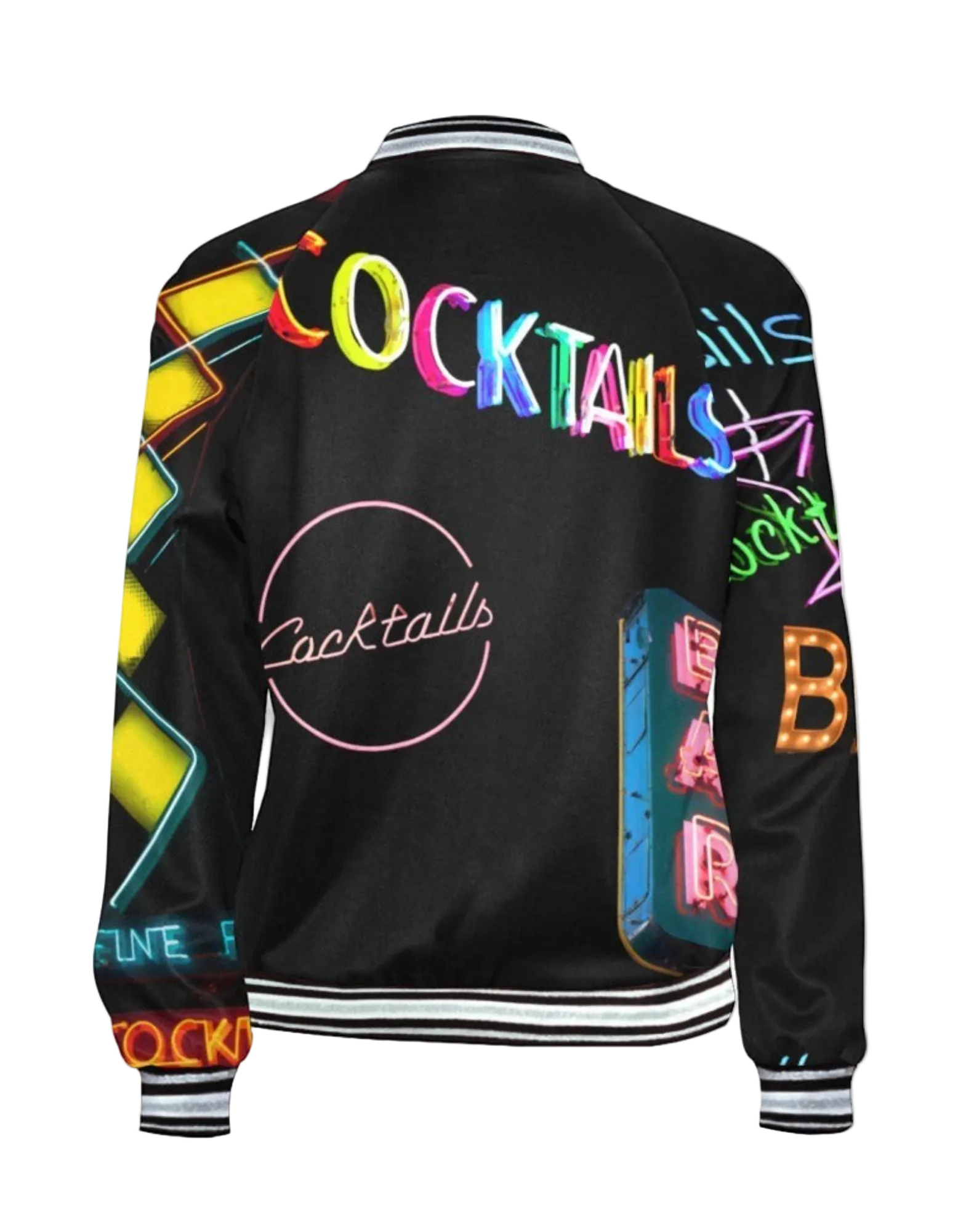 Vintage Neon Cocktails Bomber Jacket
