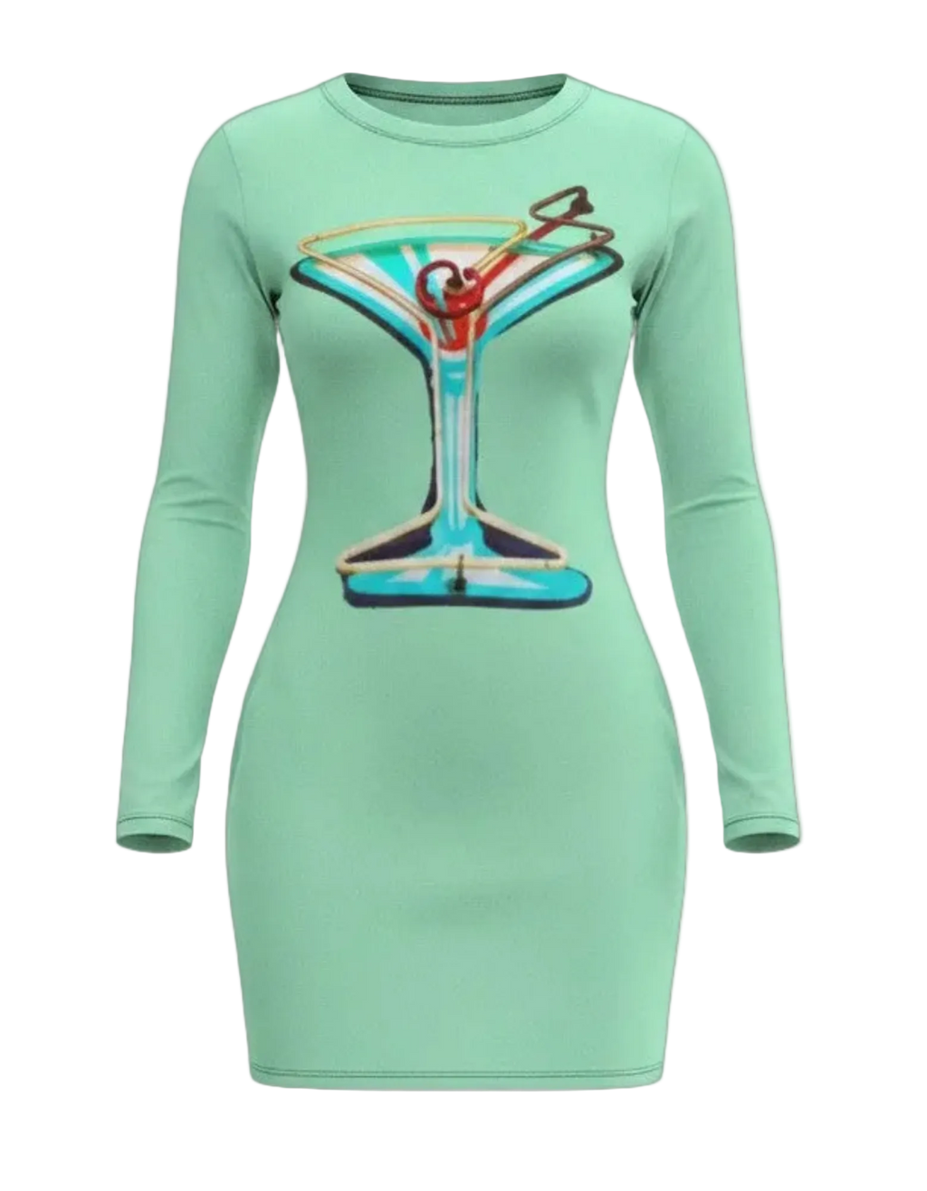 Vintage Martini Women's Long Sleeve Dress