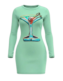 Vintage Martini Women's Long Sleeve Dress