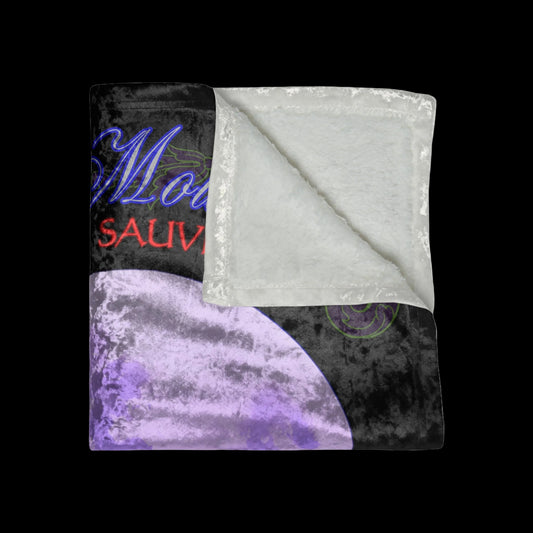 Moon Mountain AVA "Cabernet Sauvignon" Vintage Pinup Crushed Velvet Blanket - Blankets from Printify