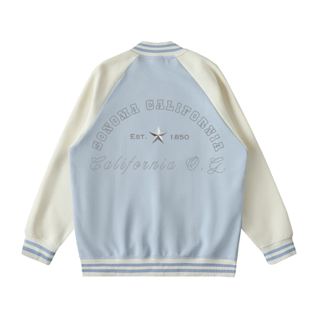 Sonoma California O.G. Collegiate Two Tone Raglan Sleeve Varsity Jacket