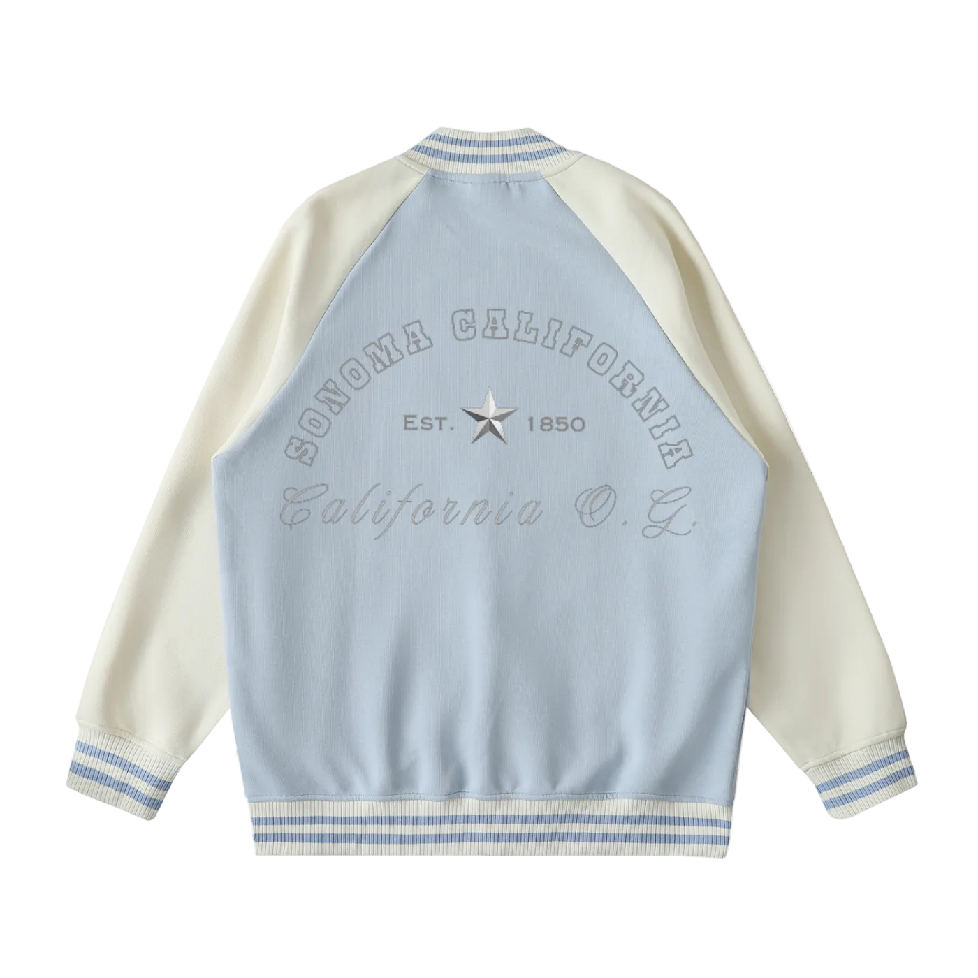 Sonoma California O.G. Collegiate Two Tone Raglan Sleeve Varsity Jacket