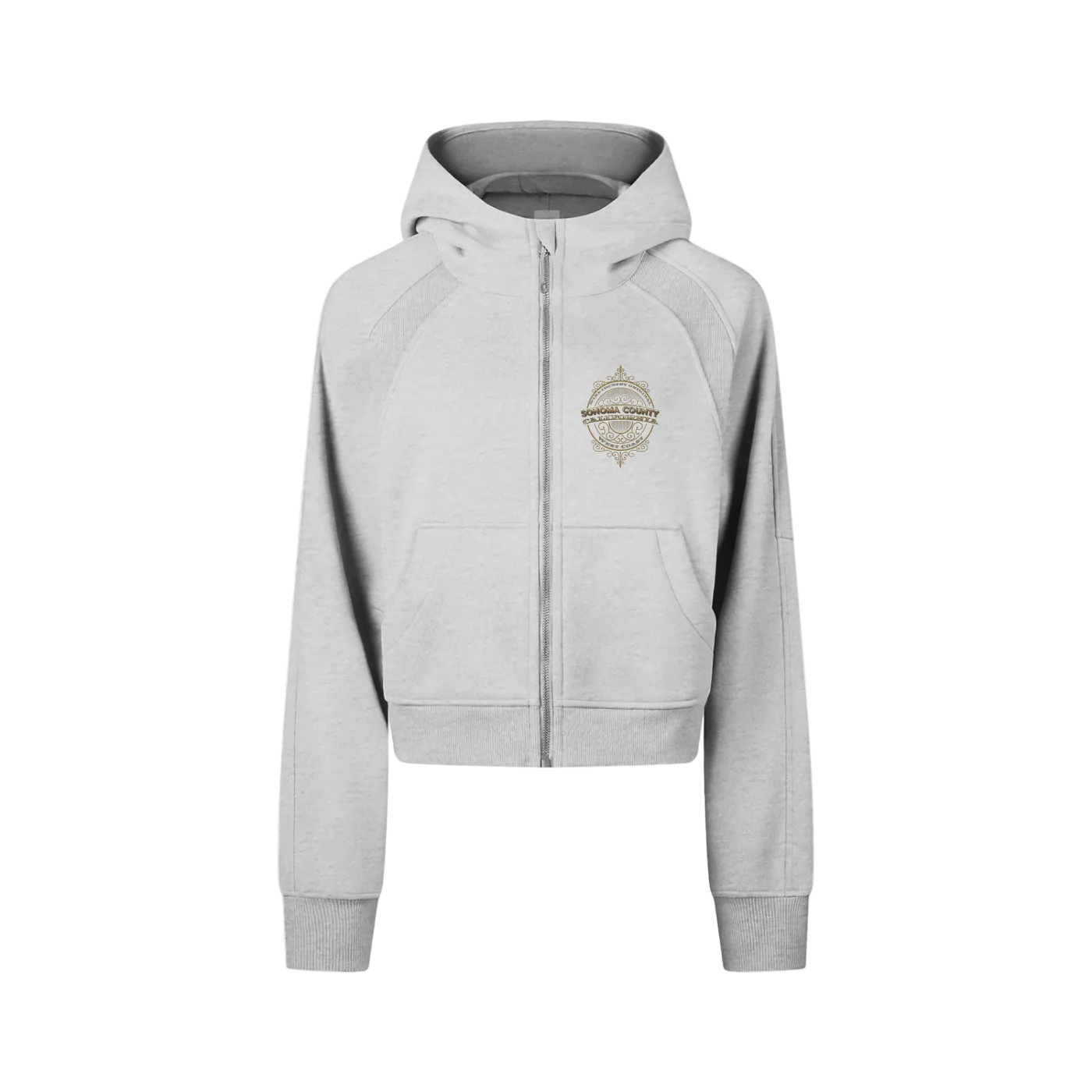 Sonoma County Wine Country Original Cropped Zip-Through Hoodie