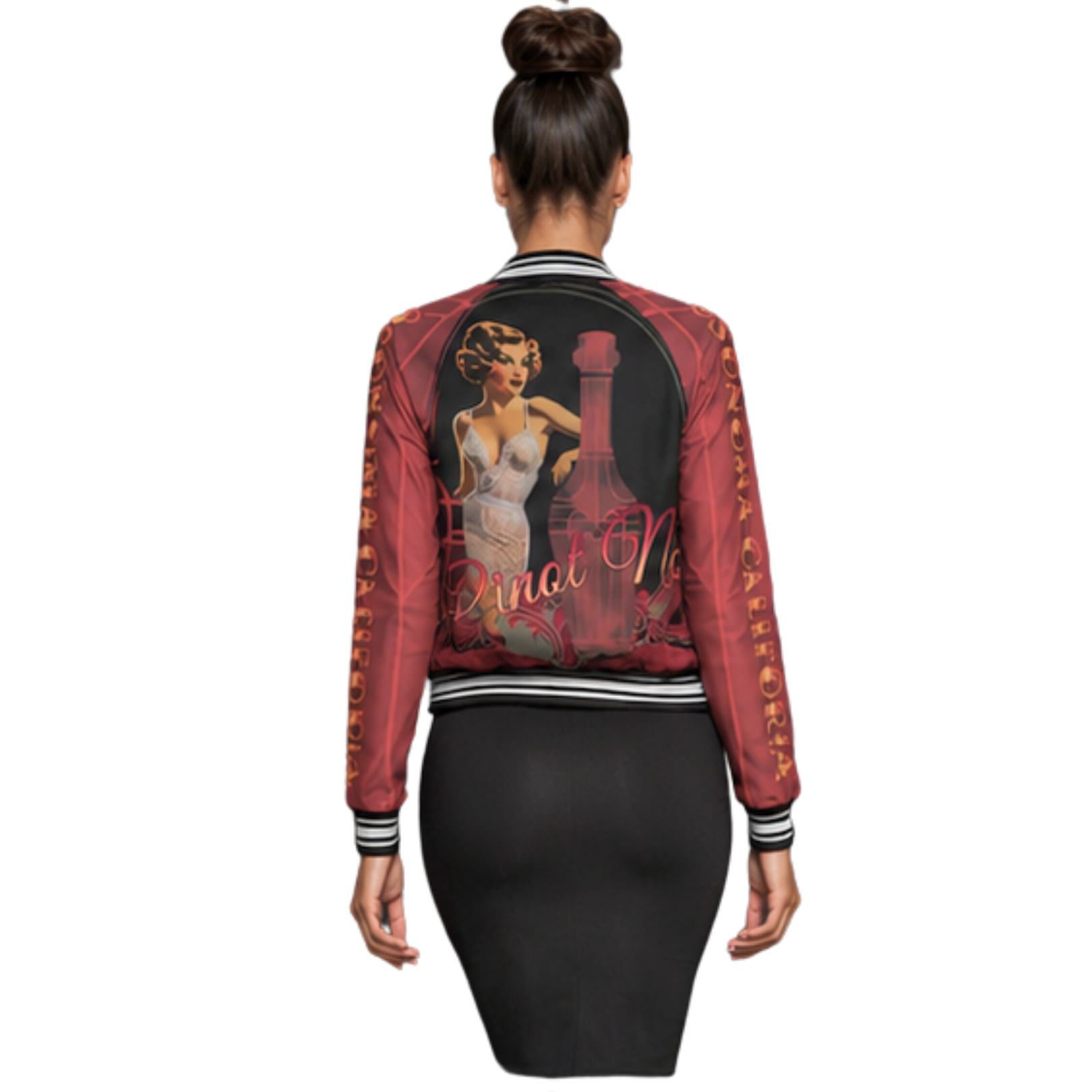Pinot Noir Pinup Women's Bomber Jacket Secondary image