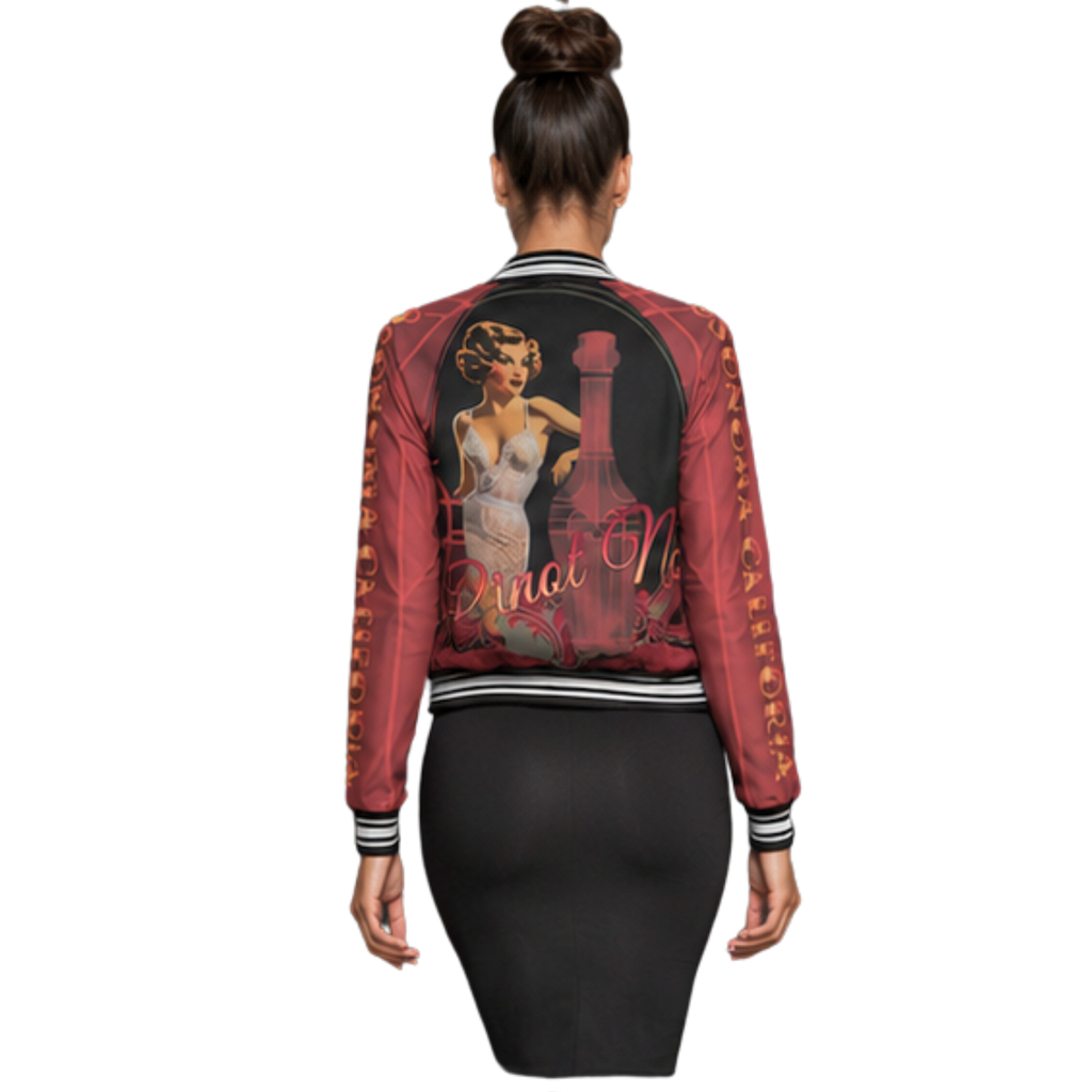 Pinot Noir Pinup Women's Bomber Jacket