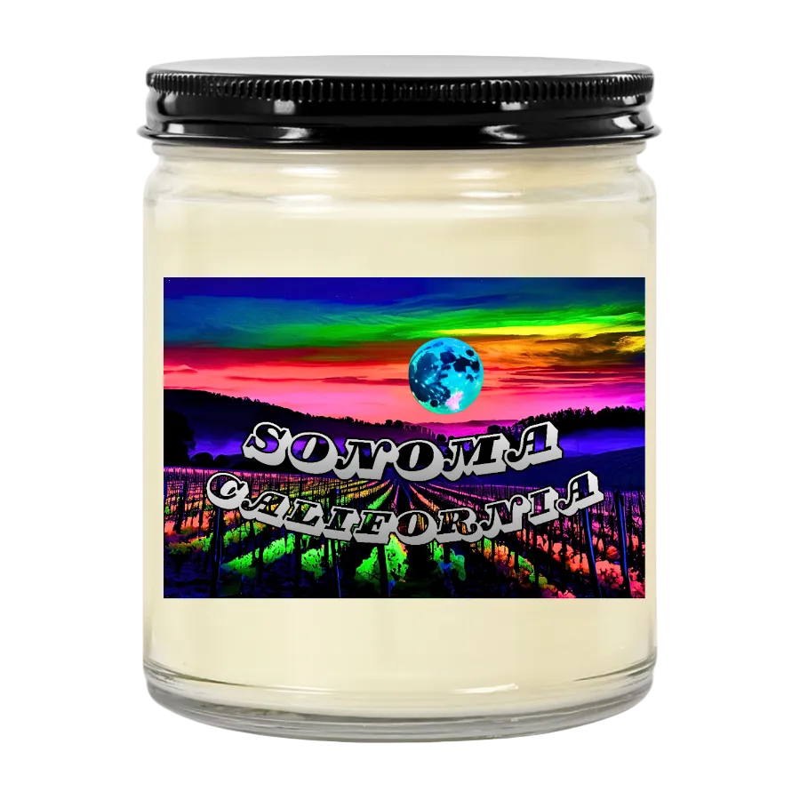 SONOMA CALIFORNIA PSYCHEDELIC Soy Candle – 9oz Clear Jar