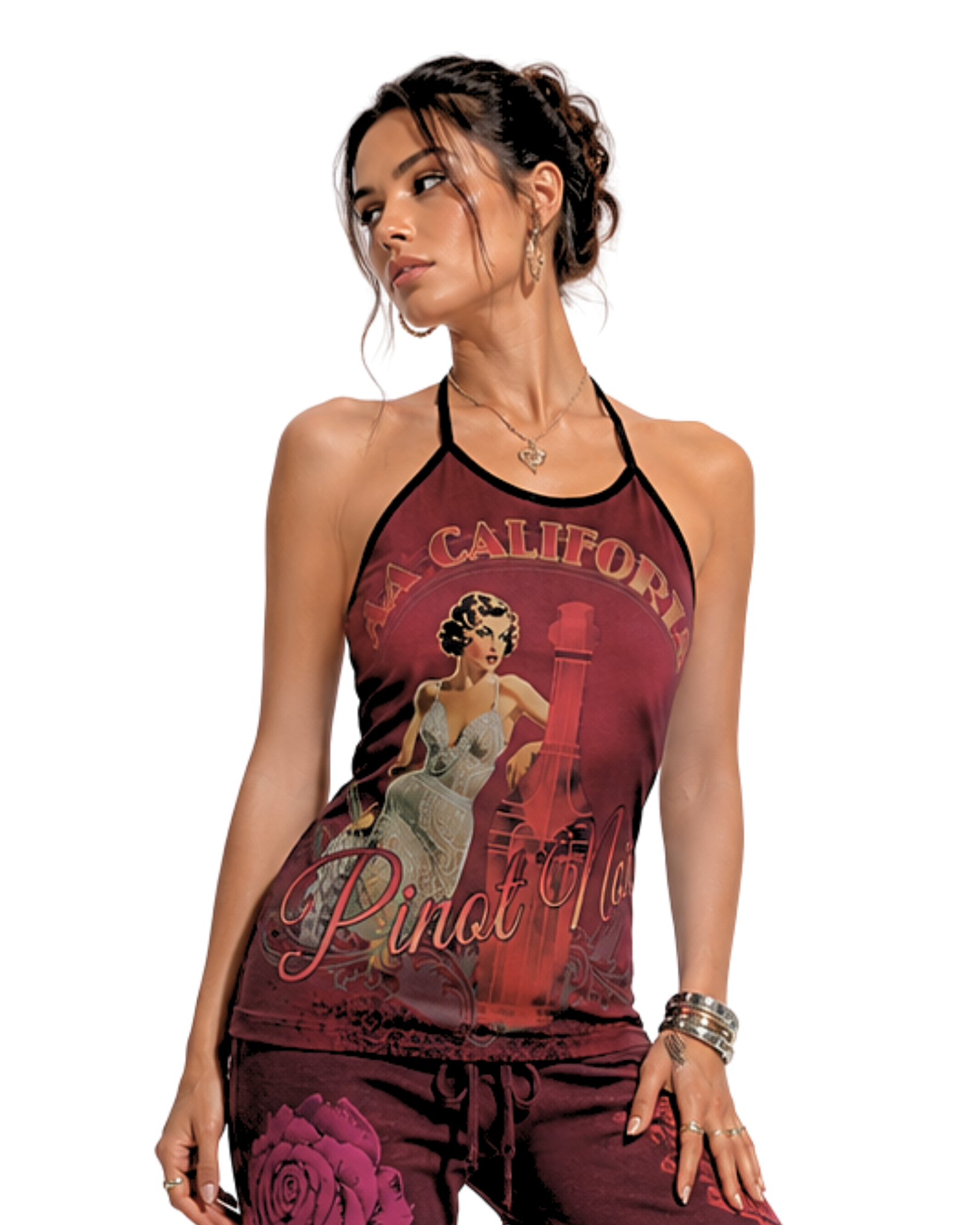 Pinot Pinup Women's Criss-Cross Open Back Tank Top Secondary image