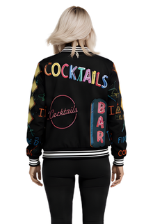 Vintage Neon Cocktails Bomber Jacket