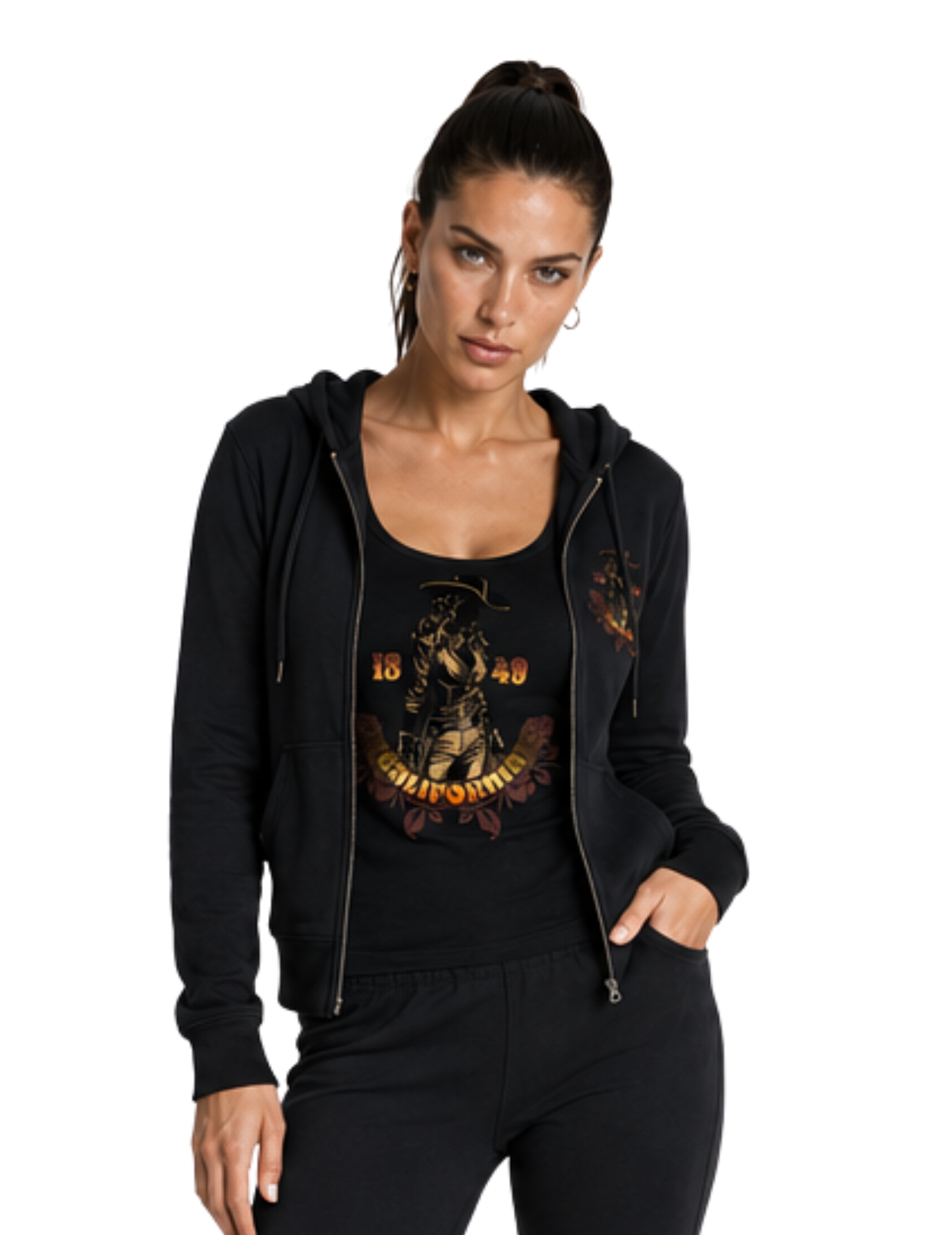 California Outlaw Ribbed Women's Racerback Tank Top