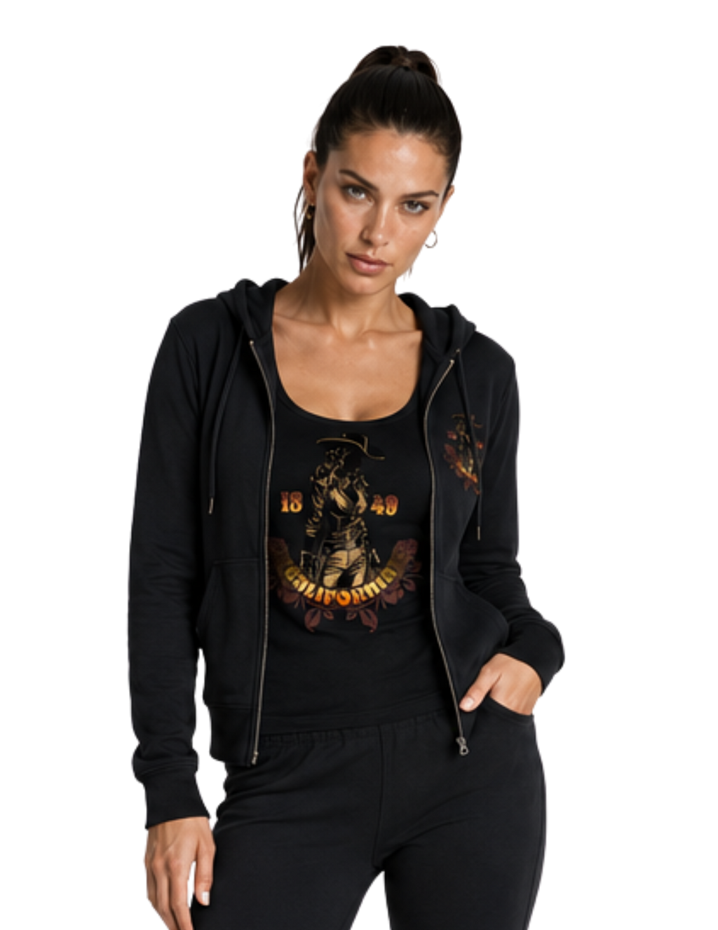California Outlaw Ribbed Women's Racerback Tank Top