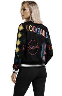 Vintage Neon Cocktails Bomber Jacket