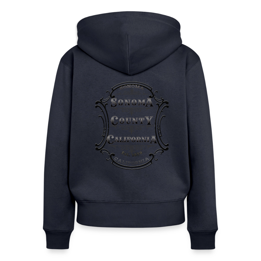 Sonoma County Emblem Women's Full Zip Hoodie - navy