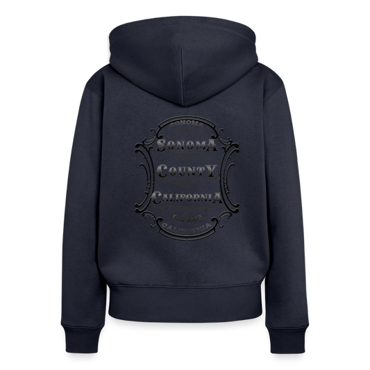 Sonoma County Emblem Women's Full Zip Hoodie - navy