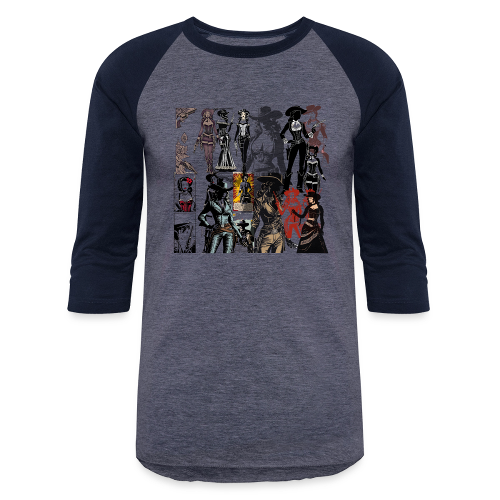 Baseball T-Shirt - heather blue/navy