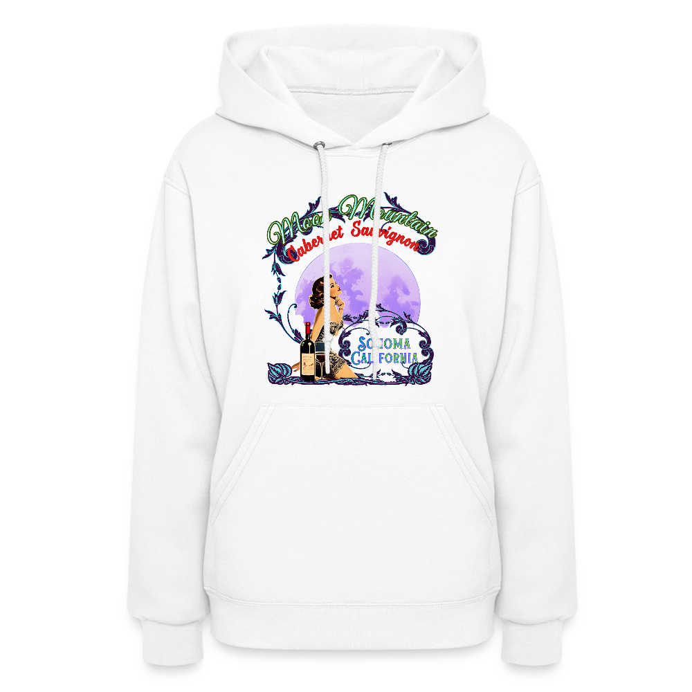 MOON MOUNTAIN CABERNET SAUVIGNON PINUP Women's Hoodie - white
