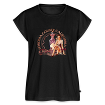 Pinot Noir Pinup Women's Roll Cuff T-Shirt - black