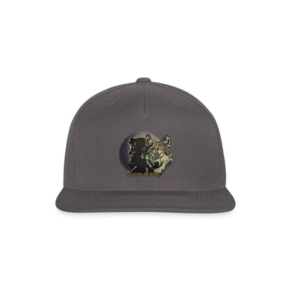 London Wolf Snapback Baseball Cap - dark grey