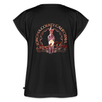 Pinot Noir Pinup Women's Roll Cuff T-Shirt - black