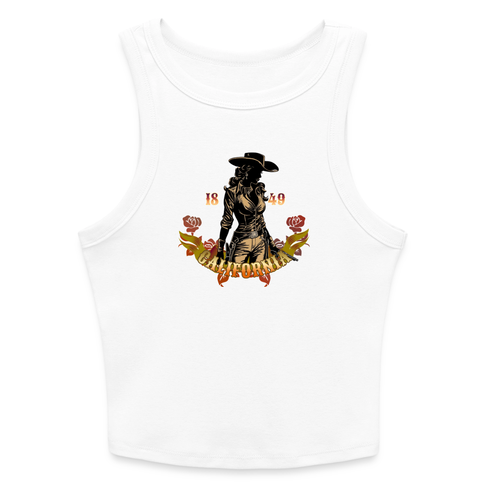 Slim Fit Rib Women's Tank Top - white