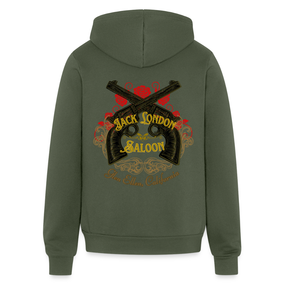 JACK LONDON SALOON  "OUTLAW" Unisex Full Zip Hoodie - military green