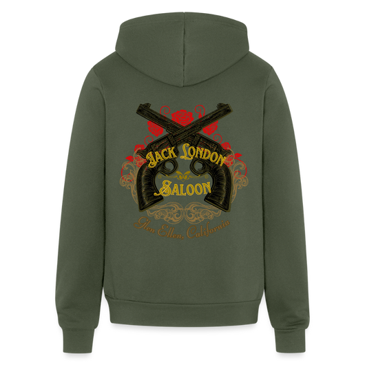 JACK LONDON SALOON  "OUTLAW" Unisex Full Zip Hoodie - military green