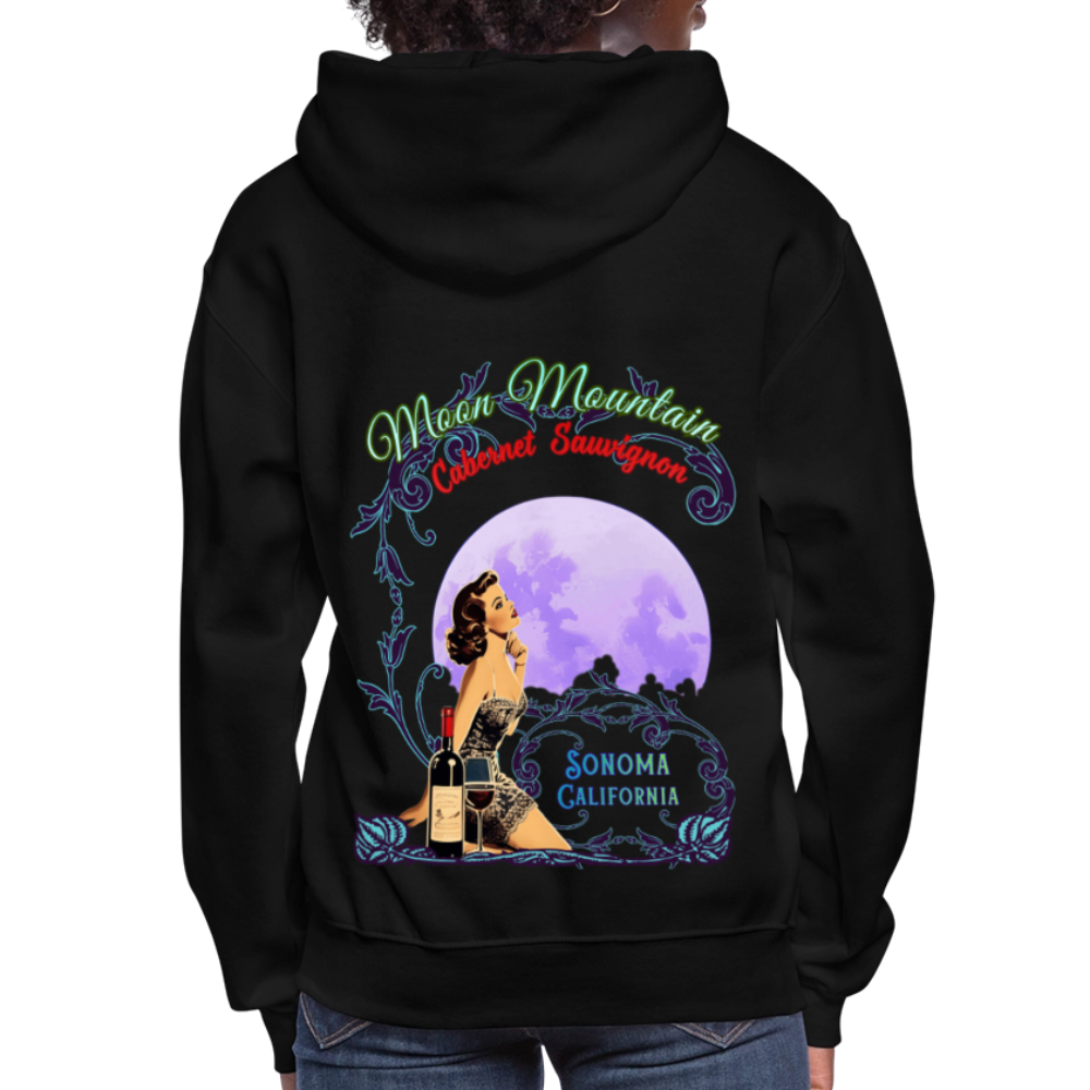 MOON MOUNTAIN CABERNET SAUVIGNON PINUP Women's Hoodie - black