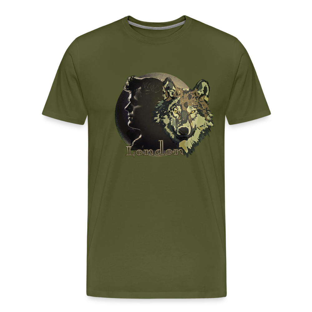 Jack London Moon  Men's T-Shirt - olive green