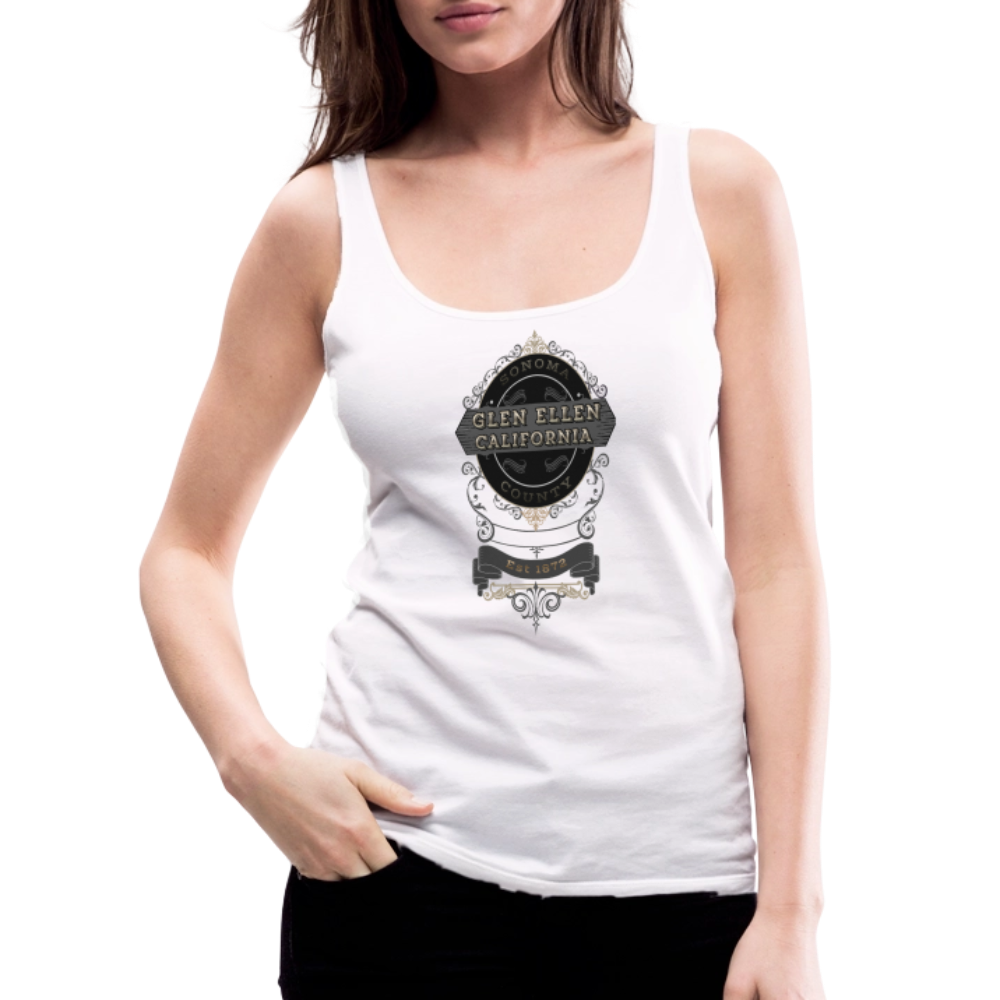 Glen Ellen Vintage Emblem Women’s Premium Tank Top - white