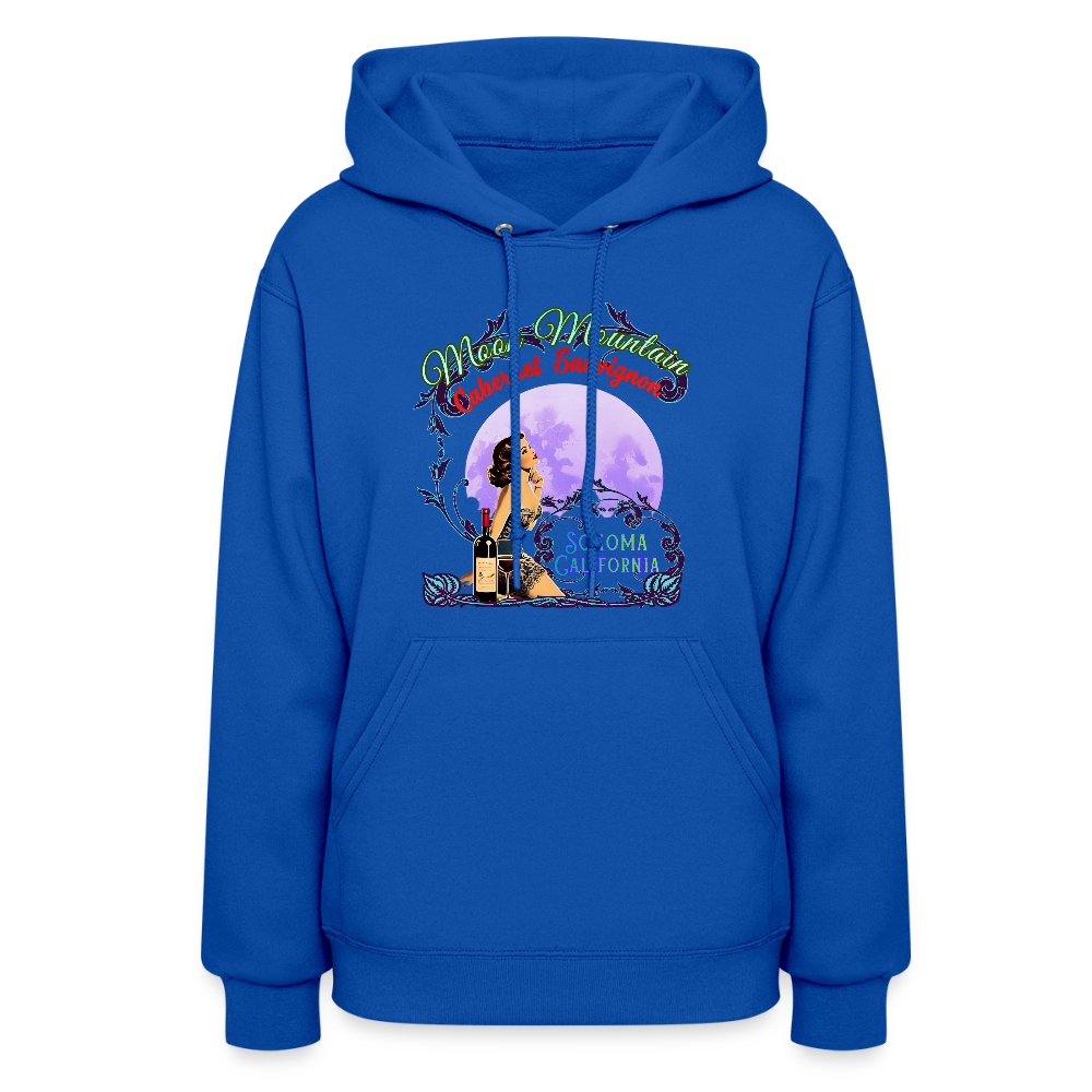 MOON MOUNTAIN CABERNET SAUVIGNON PINUP Women's Hoodie - royal blue