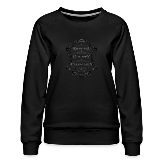 SONOMA COUNTY EMBLEM BLACK ON BLACK Women’s Sweatshirt - black