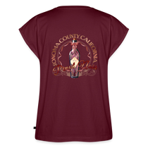 Pinot Noir Pinup Women's Roll Cuff T-Shirt - burgundy