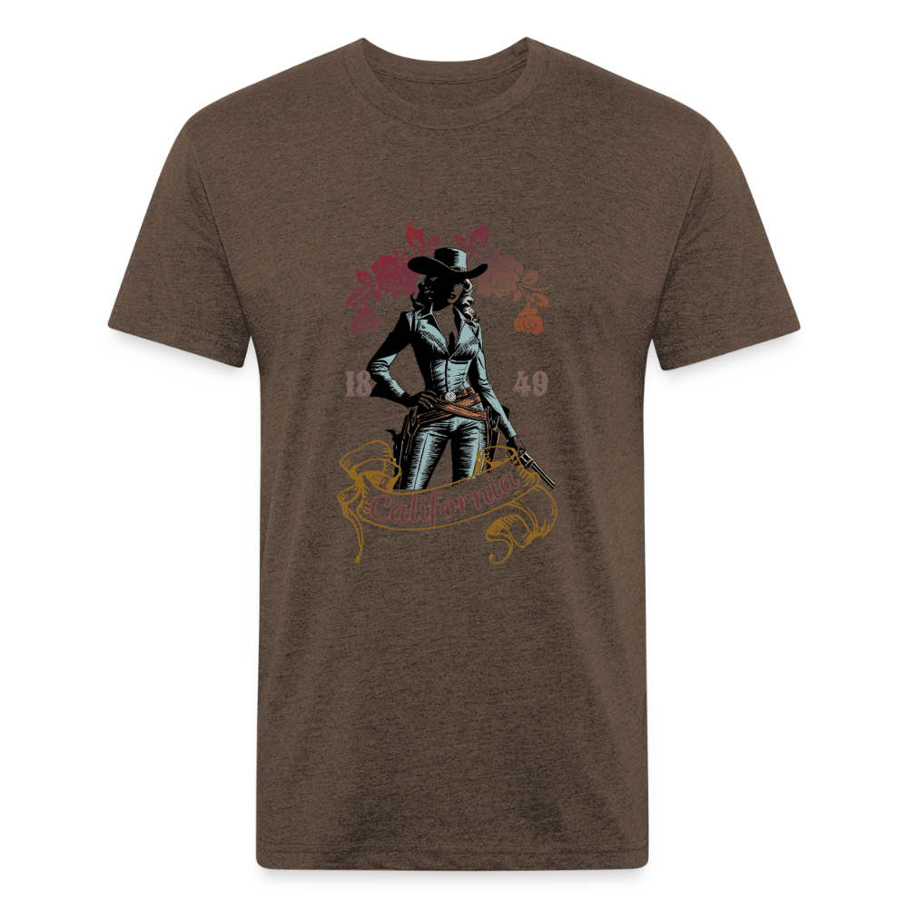 California Cowgirl Fitted Cotton/Poly T-Shirt - heather espresso
