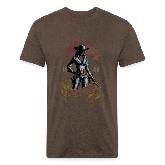 California Cowgirl Fitted Cotton/Poly T-Shirt - heather espresso