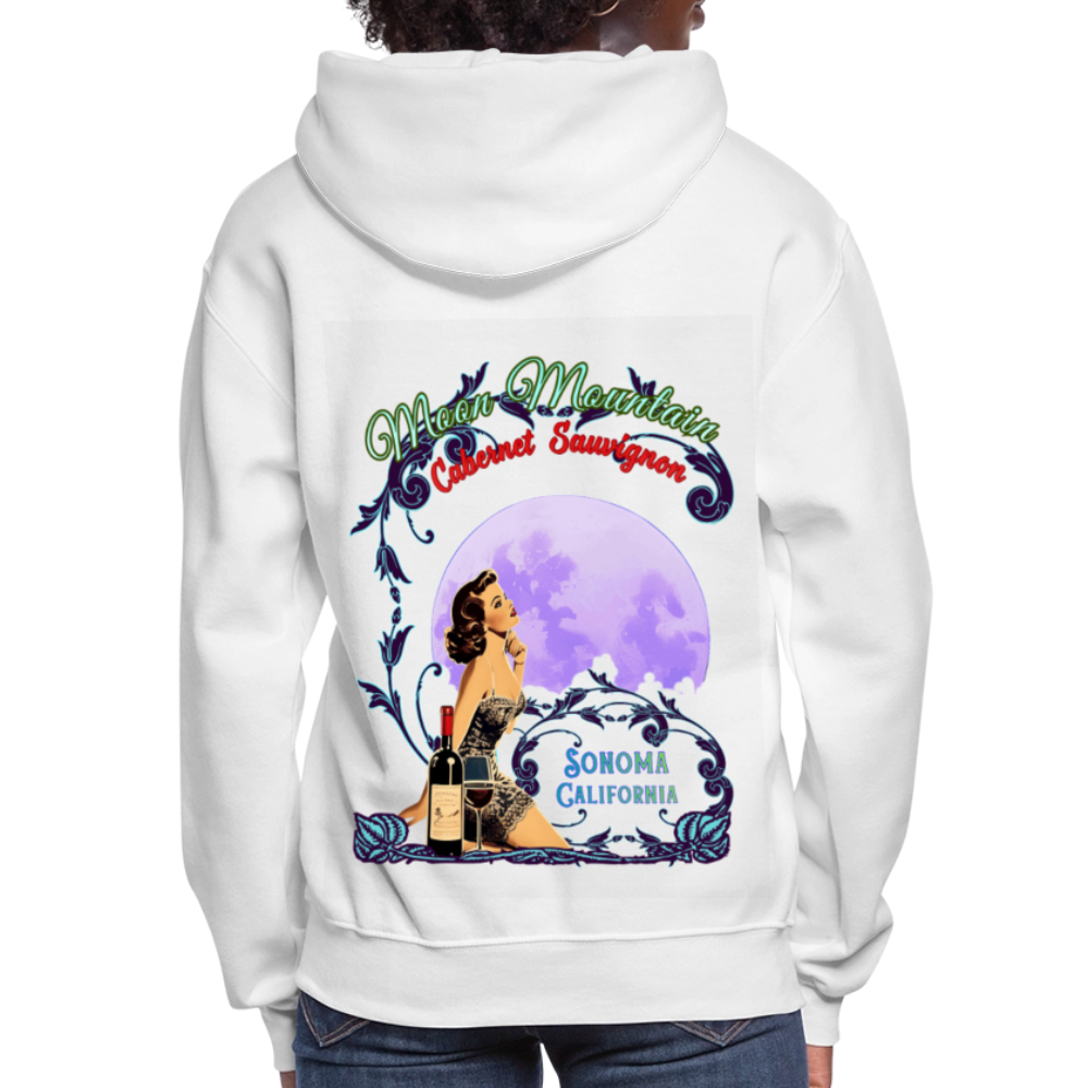 MOON MOUNTAIN CABERNET SAUVIGNON PINUP Women's Hoodie - white