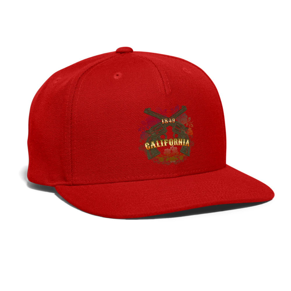 California Outlaw Snapback Baseball Cap - red