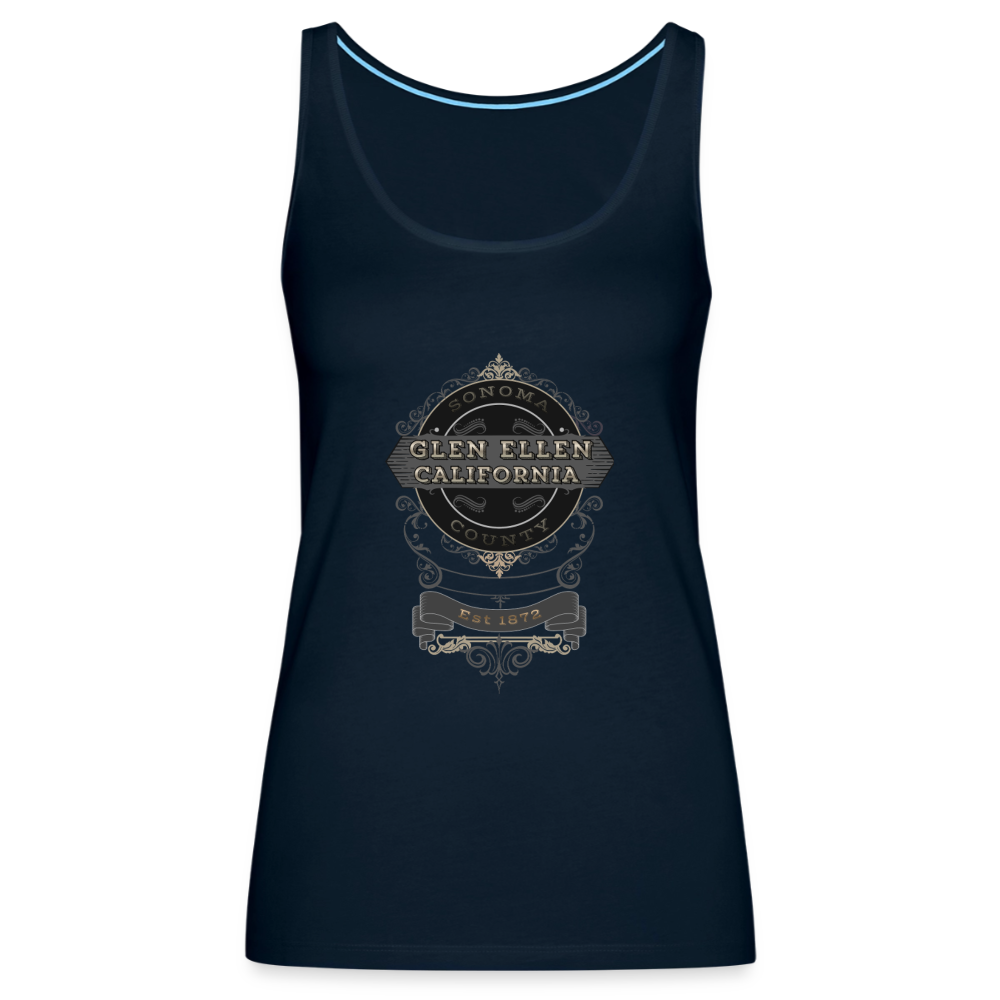 Glen Ellen Vintage Emblem Women’s Premium Tank Top - deep navy