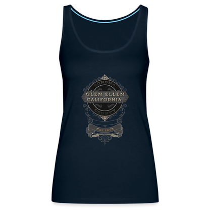 Glen Ellen Vintage Emblem Women’s Premium Tank Top - deep navy