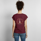 Pinot Noir Pinup Women's Roll Cuff T-Shirt - burgundy