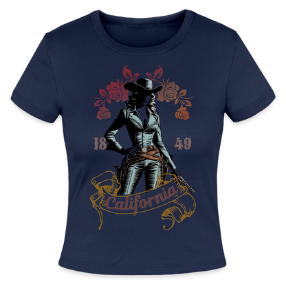 California Cowgirl Fitted Cotton/Poly T-Shirt - navy