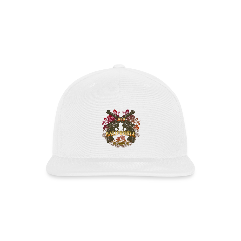 California Outlaw Snapback Baseball Cap - white