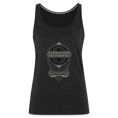 Glen Ellen Vintage Emblem Women’s Premium Tank Top - charcoal grey