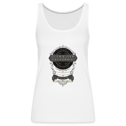 Glen Ellen Vintage Emblem Women’s Premium Tank Top - white