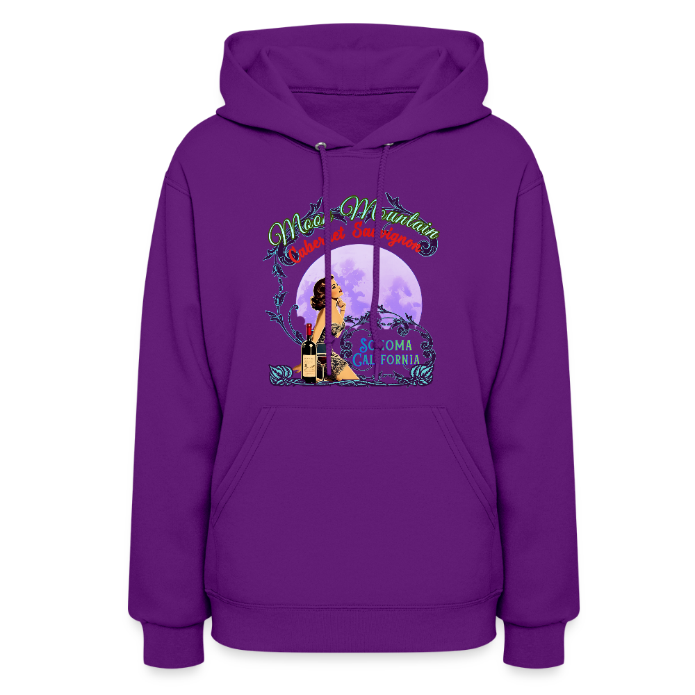 MOON MOUNTAIN CABERNET SAUVIGNON PINUP Women's Hoodie - purple
