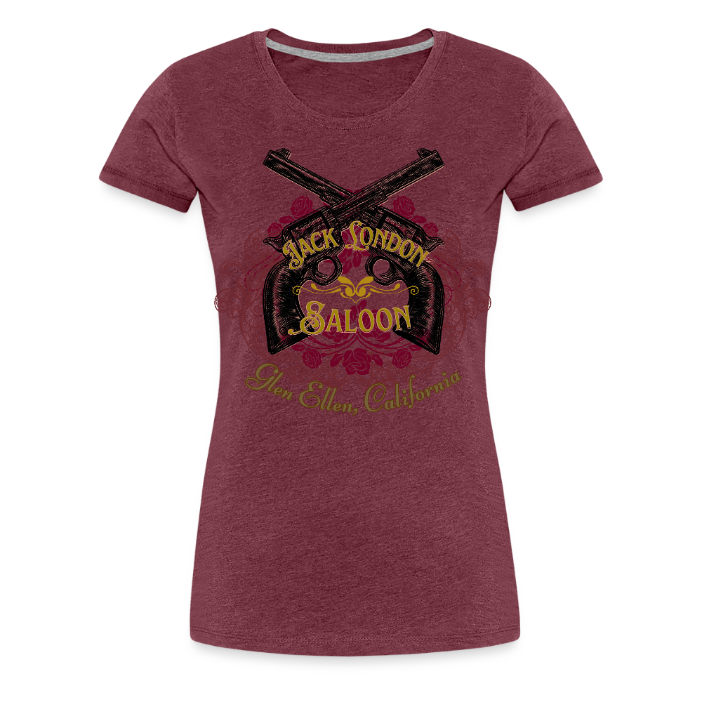 JACK LONDON SALOON OUTLAW Women’s Premium T-Shirt - heather burgundy