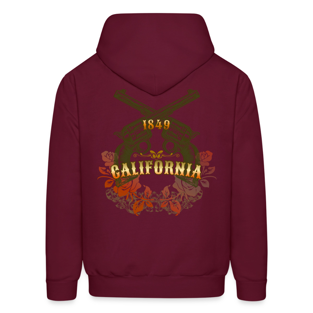 California Outlaw Men's Pullover Hoodie - burgundy