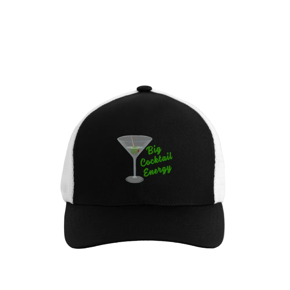 Big Cocktail Energy Flexfit Fitted Baseball Cap - black/white