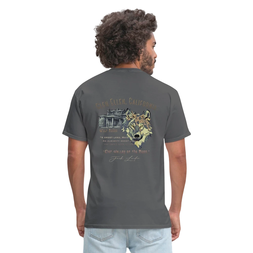 Jack London Moon  Men's T-Shirt - charcoal