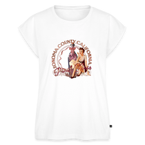 Pinot Noir Pinup Women's Roll Cuff T-Shirt - white